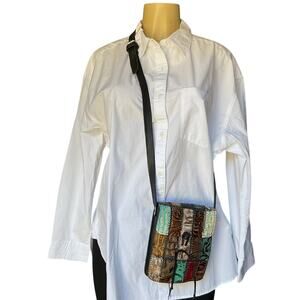 Mexican Leather Patchwork Crossbody Bag – Handmade Artisan Satchel